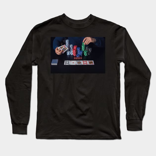 poker player Long Sleeve T-Shirt by 1STunningArt